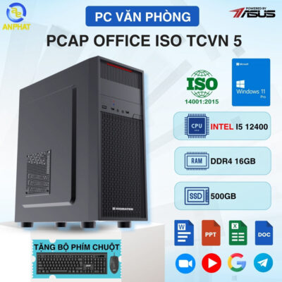 MÁY BỘ VĂN PHÒNG - PCAP OFFICE ISO TCVN 5 (intel i5 12400, 16GB, 512GB, Window 11 Pro Bản quyền )
