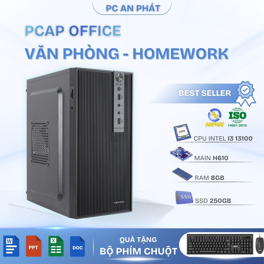 PC Văn Phòng - PCAP Office ( i3 13100 - 8GB RAM - SSD 250GB - 450w)