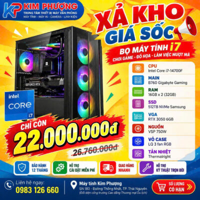 CASE chuyên Game, đồ họa – Intel Core i7 -14.700F/ RAM 16GB / SSD 512 GB